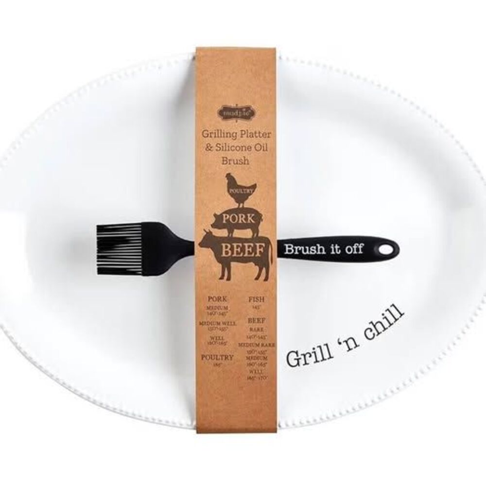 Mud Pie Grill 'n Chill Platter & Silicone Brush Set